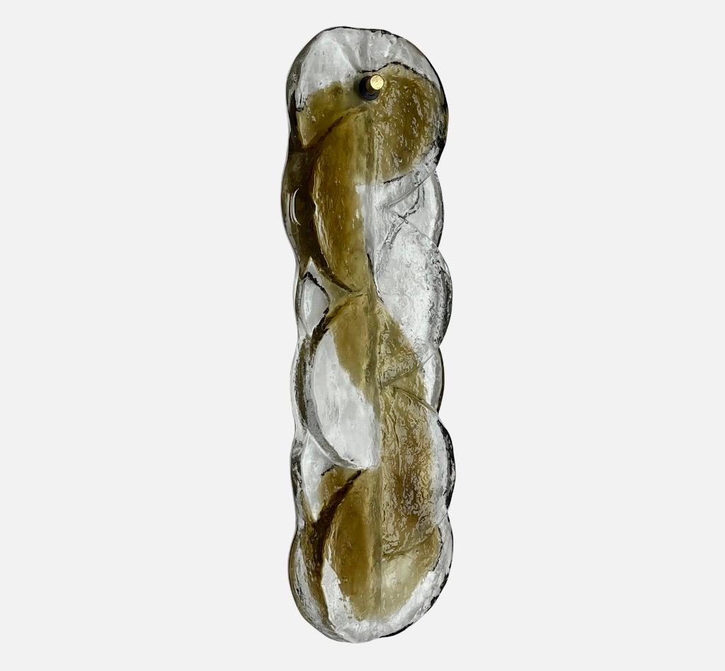 Mid-Century Modern Franken Kg Kalmar Art Glass Leaf Sconce 'Wall-Light', circa 1970s For Sale