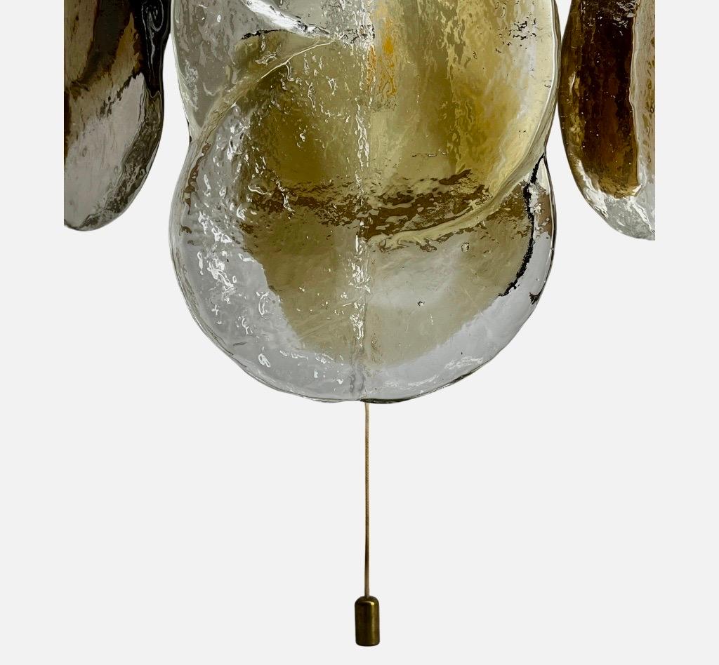 Franken Kg Kalmar Art Glass Leaf Sconce 'Wall-Light', circa 1970s en venta 1
