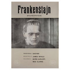 Vintage Frankenstein 1960s Yugoslav B2 Film Poster
