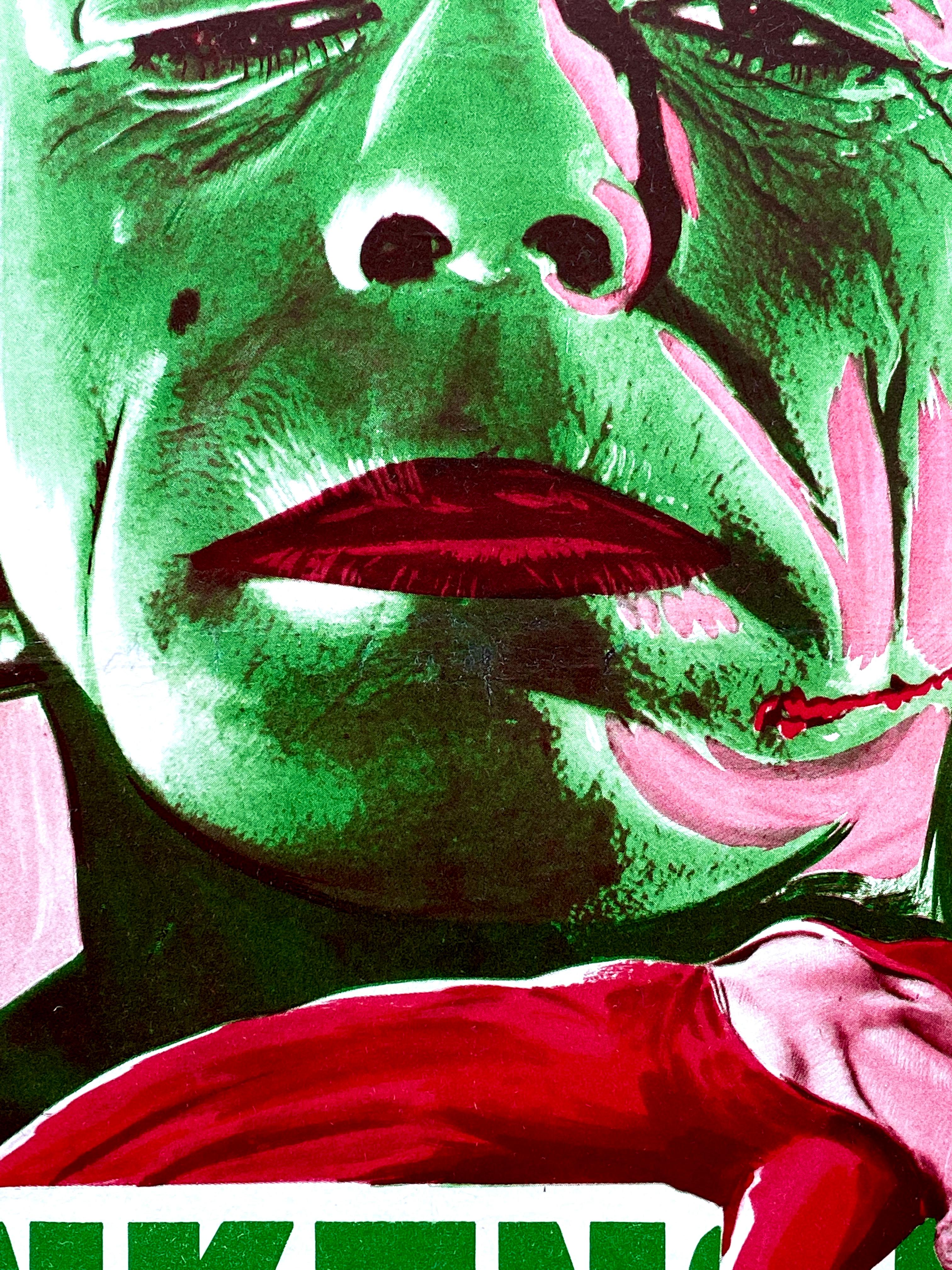 'Frankenstein' Original Vintage Movie Poster, Belgian, 1950s 5