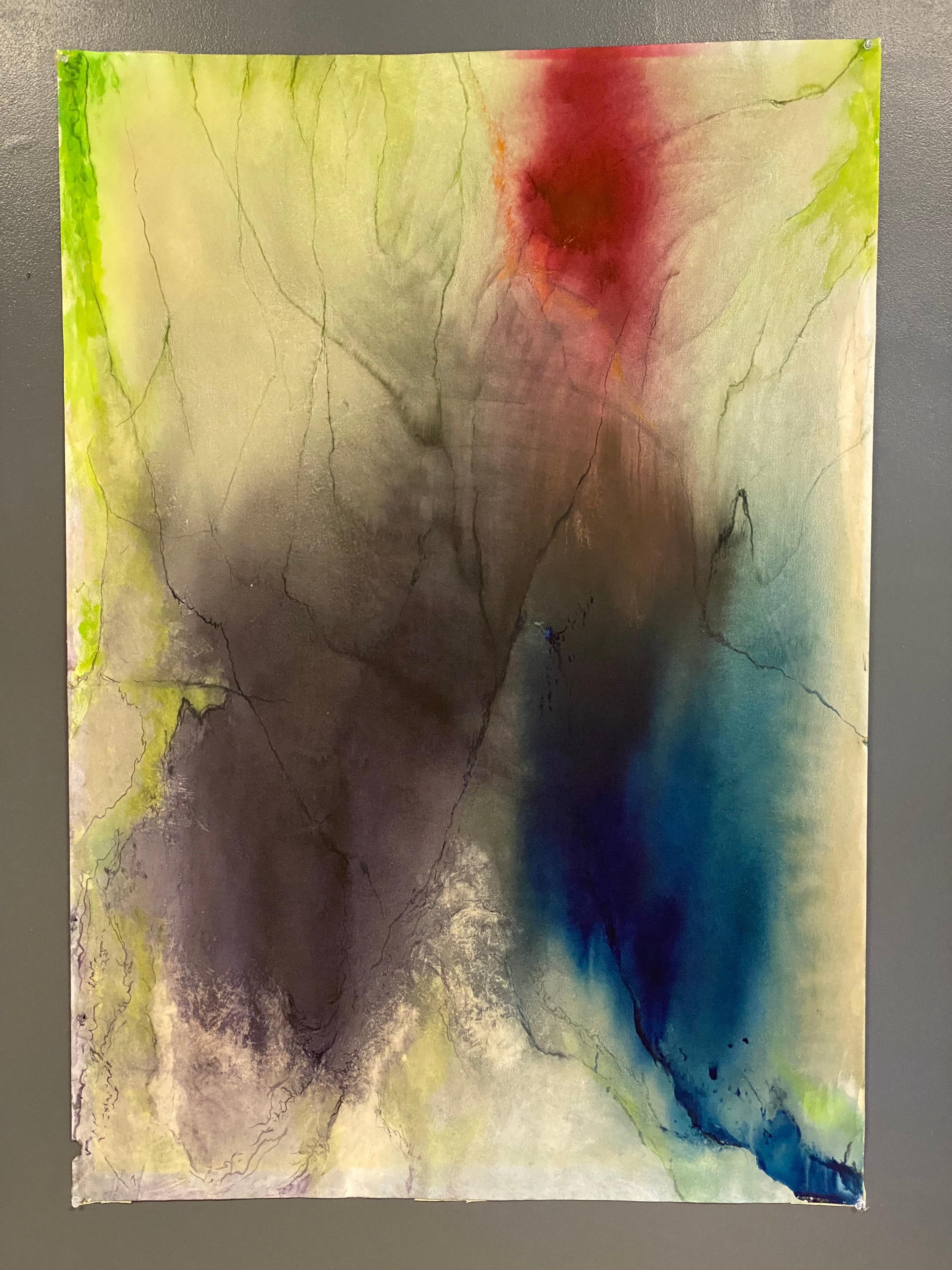 Ein großes Farbfeldaquarell in der Art von Helen Frankenthalers 