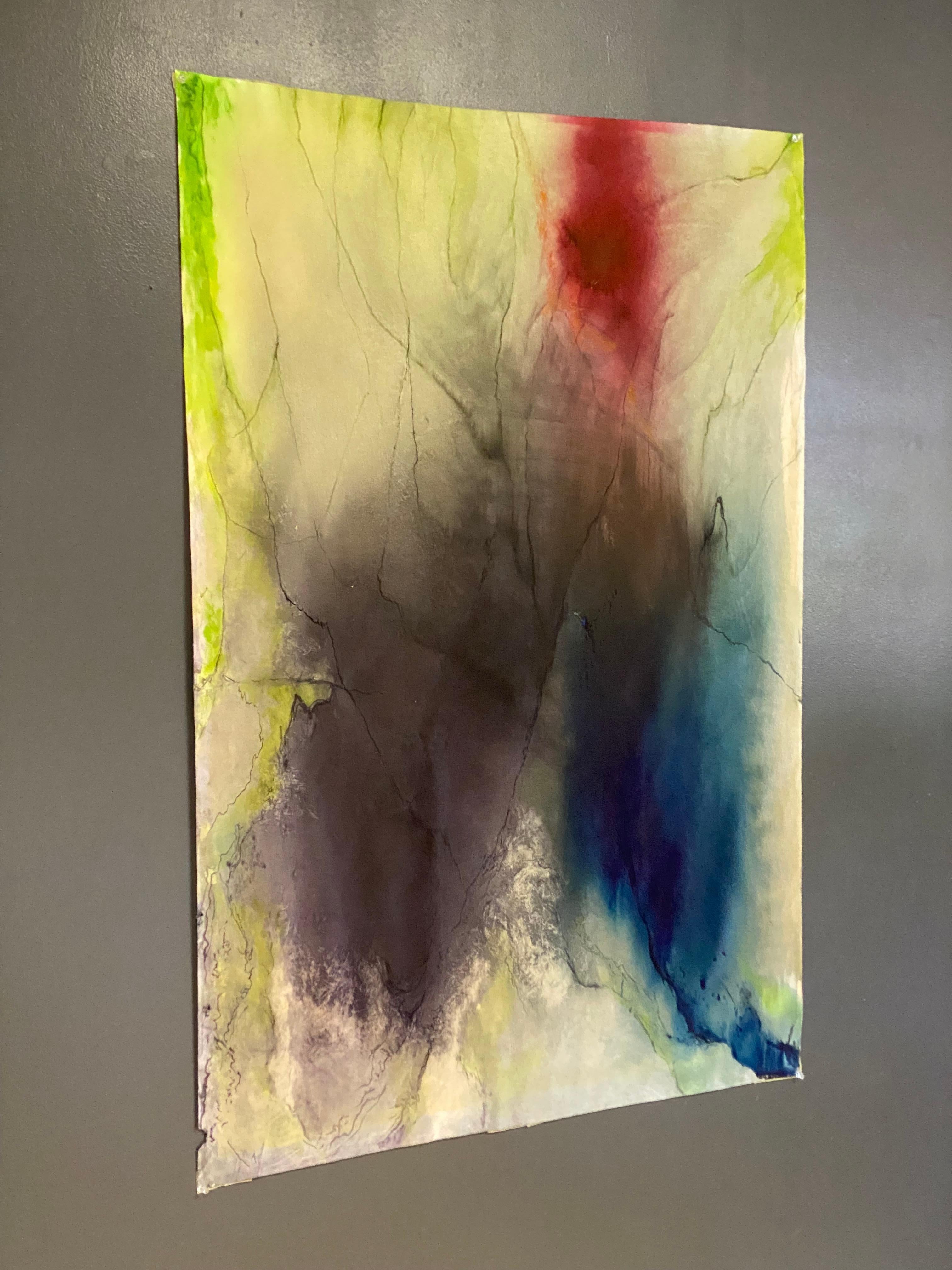 Abstraktes Aquarell im Frankenthaler Soak Stain-Stil (amerikanisch) im Angebot