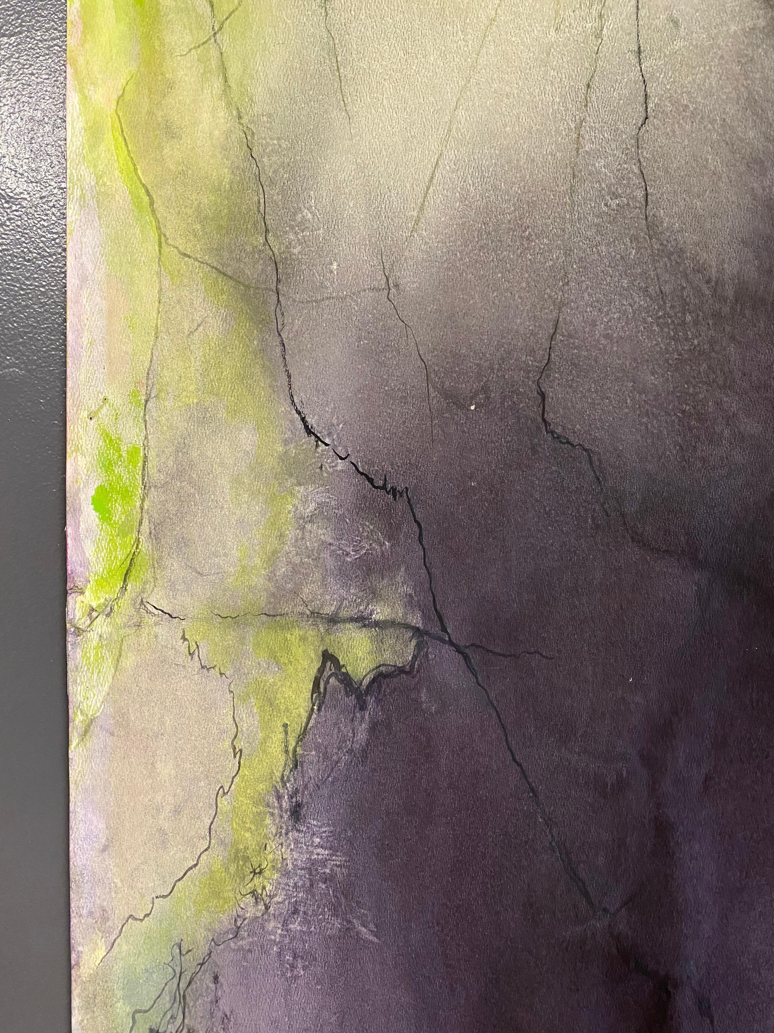 Abstraktes Aquarell im Frankenthaler Soak Stain-Stil (Farbe) im Angebot