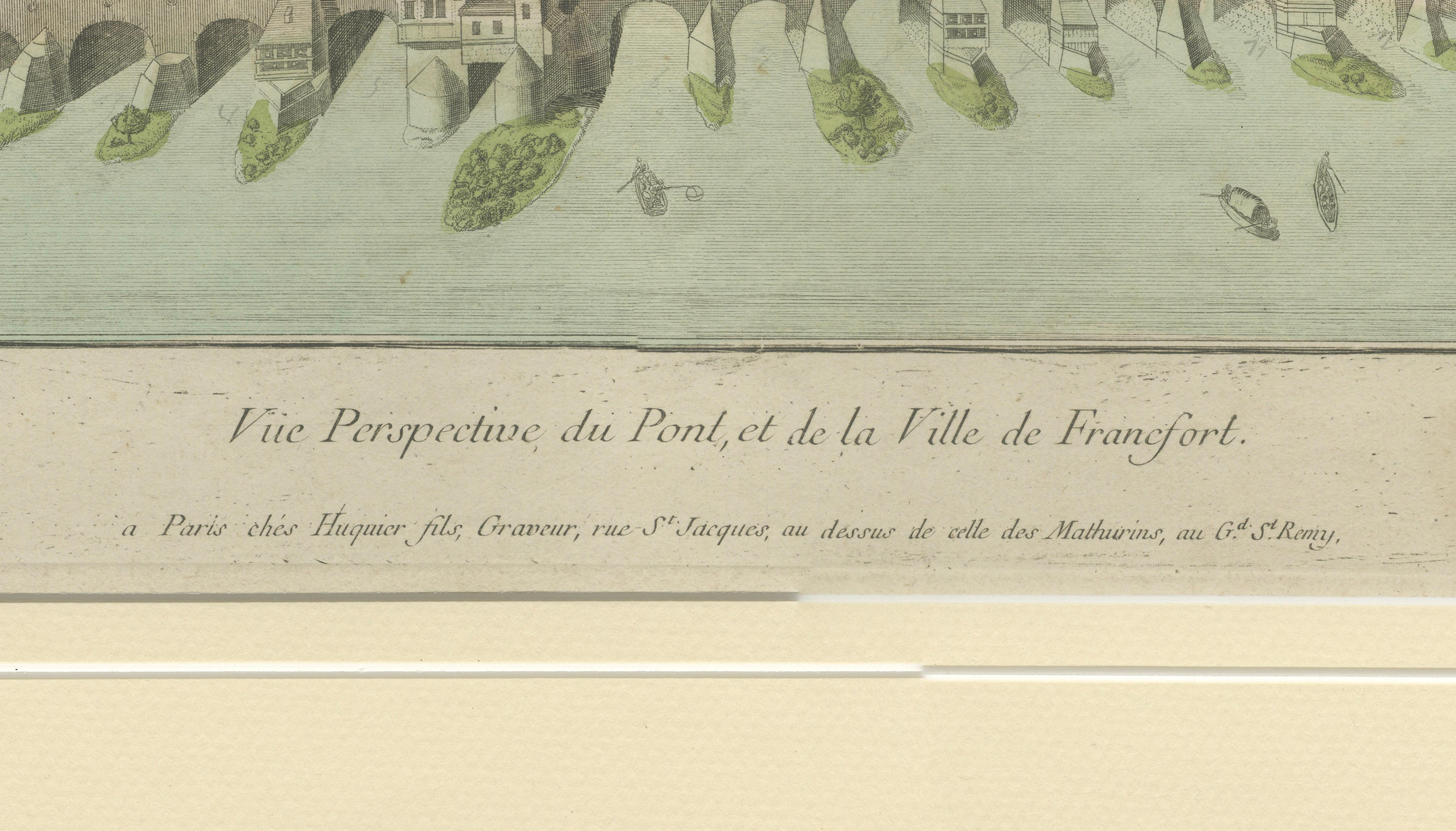Frankfurt am Main Optica View – Huguier Paris Hand-Colored Vue d’Optique c.1780