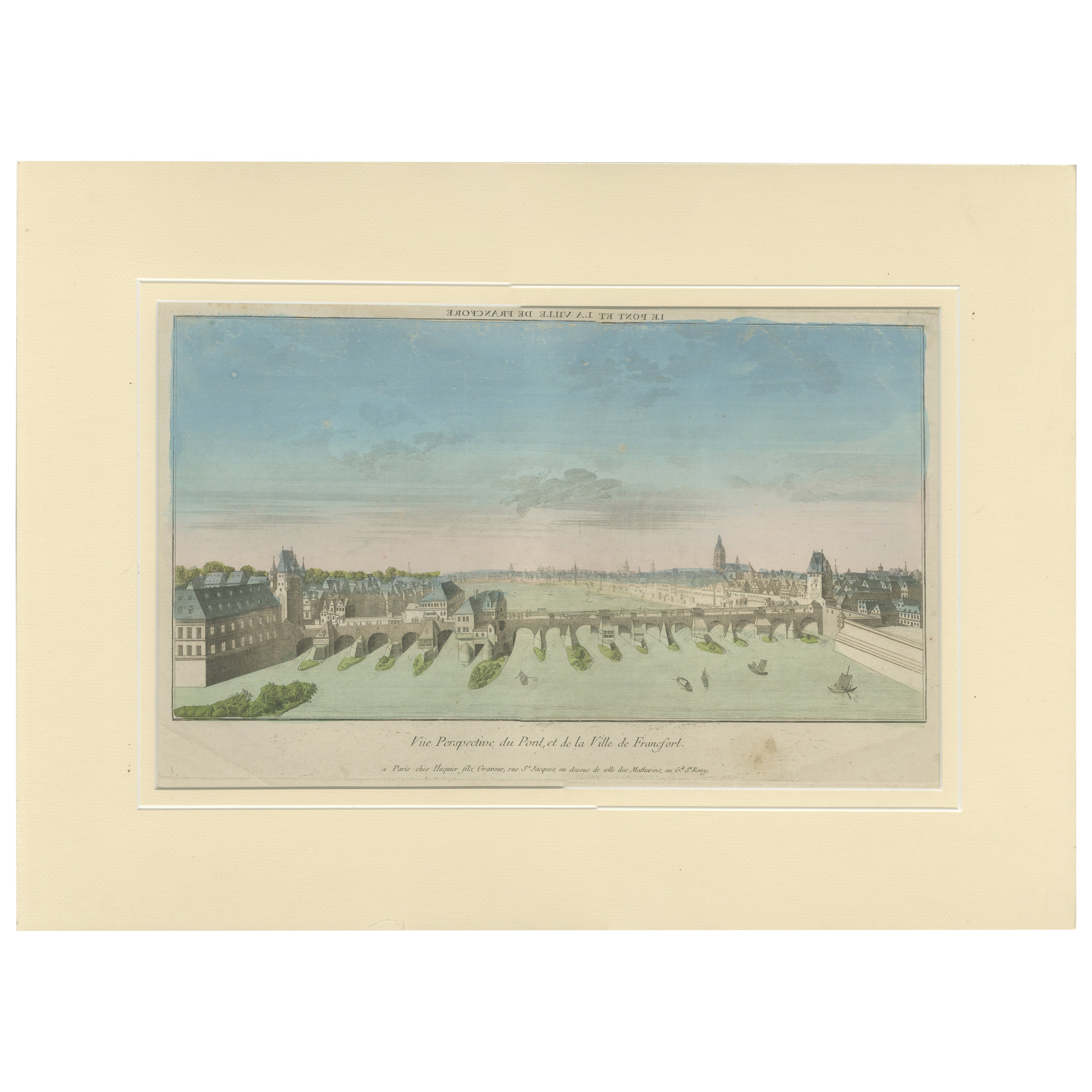 Frankfurt am Main Optica View – Huguier Paris Hand-Colored Vue d’Optique c.1780