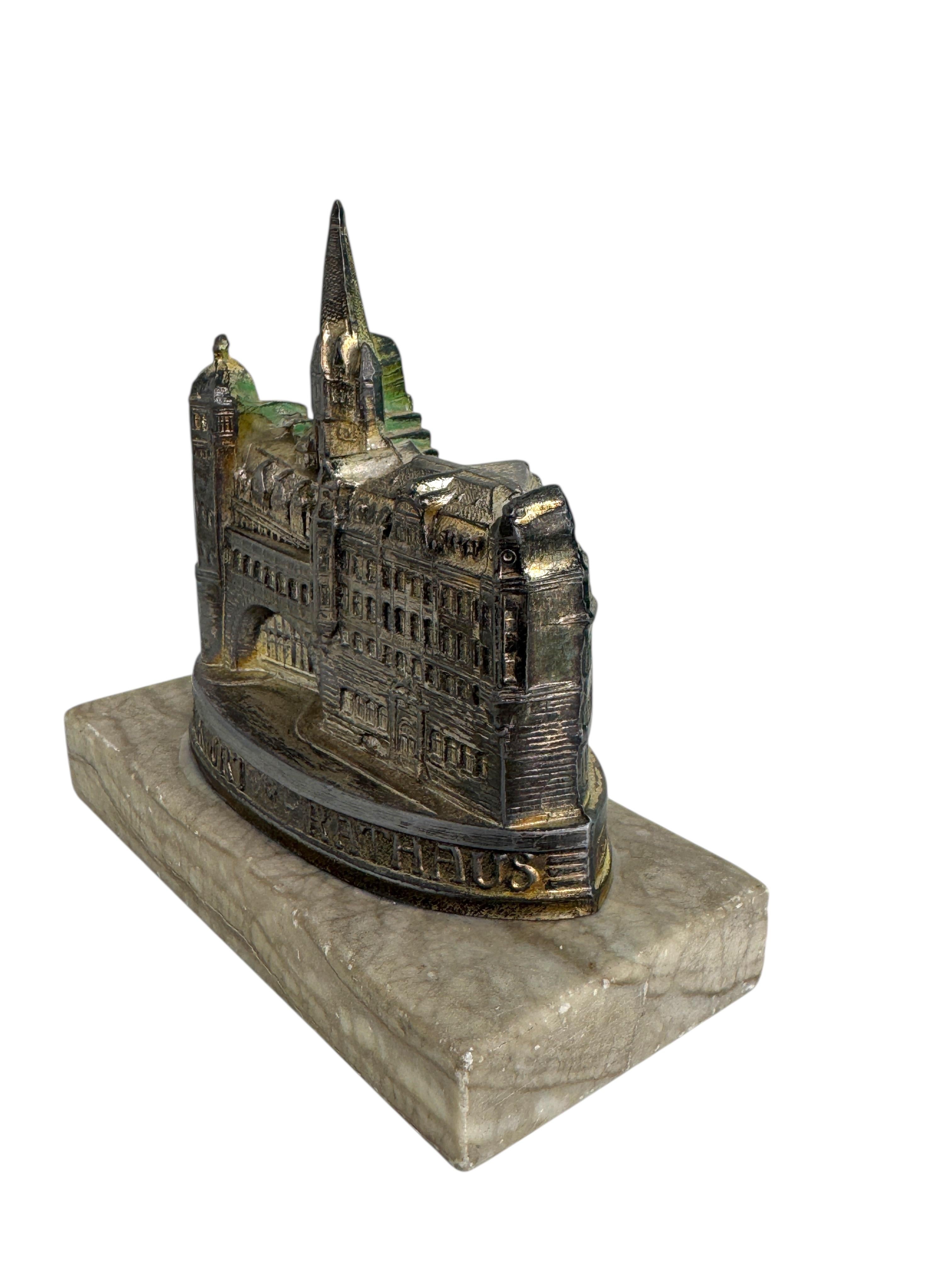 Métal Frankfurt Townes Souvenir Building Architectural Collectible Germany 1920s en vente