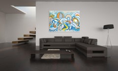 Light Force - Quadro originale di grandi dimensioni dell'espressionismo astratto cubista