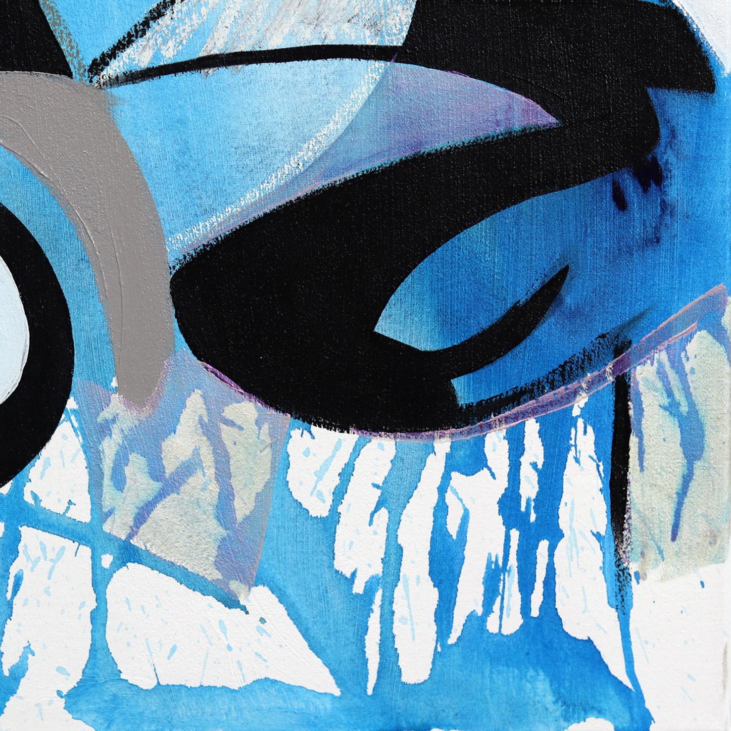 Splish Splash - Original Graffiti Style Painting Mixed Media on Canvas For Sale 2