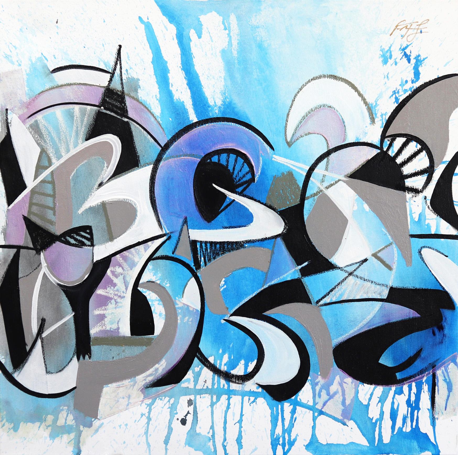 Frankie Alfonso Abstract Painting - Splish Splash - Original Graffiti Style Painting Mixed Media on Canvas