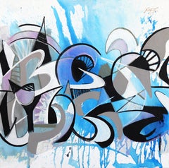 Splish Splash - Peinture originale de style graffiti sur toile