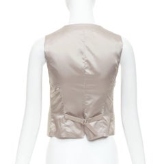 FRANKIE SHOP Gelso khaki tencel buttons waistcoat vest top XS