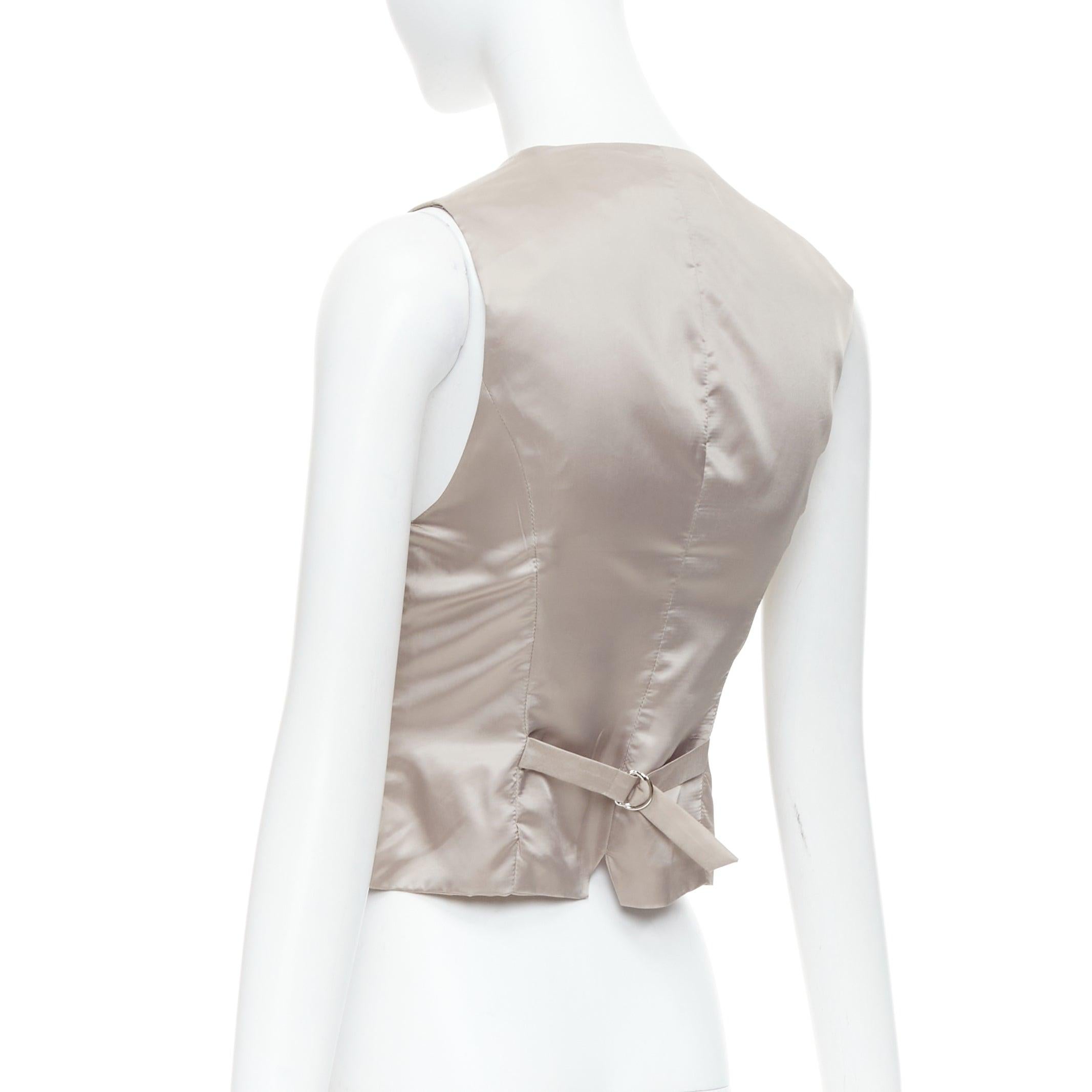 FRANKIE SHOP Gelso khaki tencel buttons waistcoat vest top XS For Sale 1