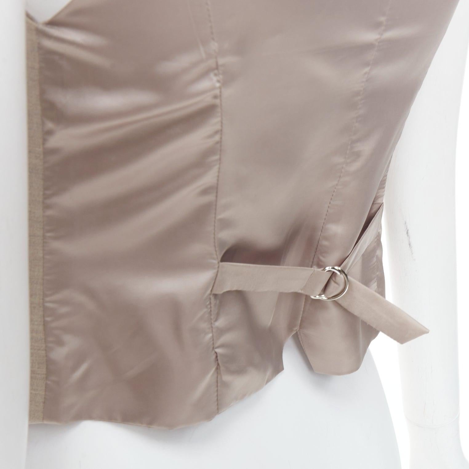 FRANKIE SHOP Gelso khaki tencel buttons waistcoat vest top XS For Sale 3