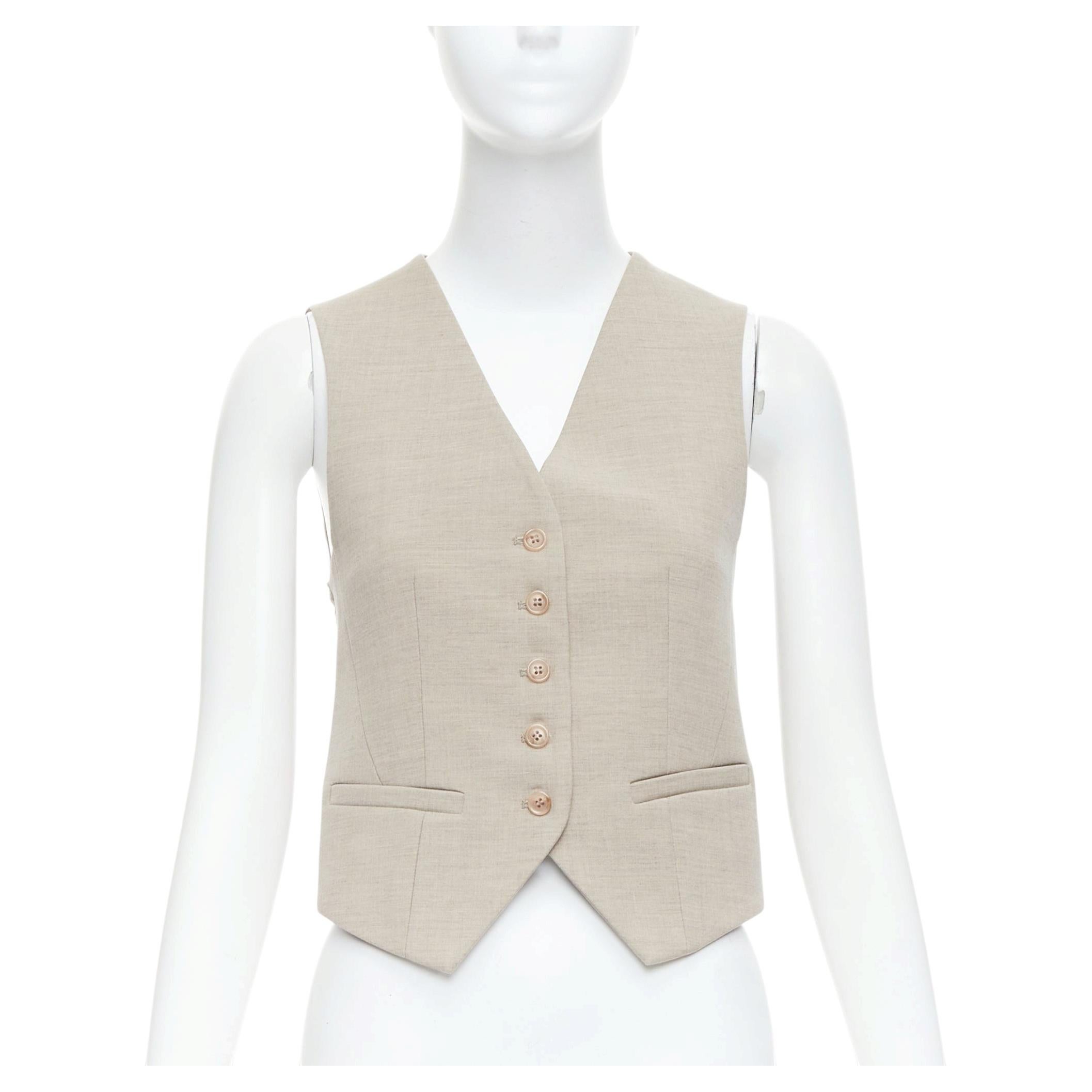 FRANKIE SHOP Gelso chaleco chaleco botones tencel caqui XS