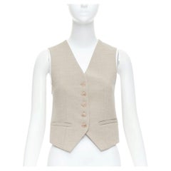 FRANKIE SHOP Gelso khaki tencel buttons waistcoat vest top XS