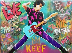 "Keef" Spray paint, Acrylic and Mixed Media on wood