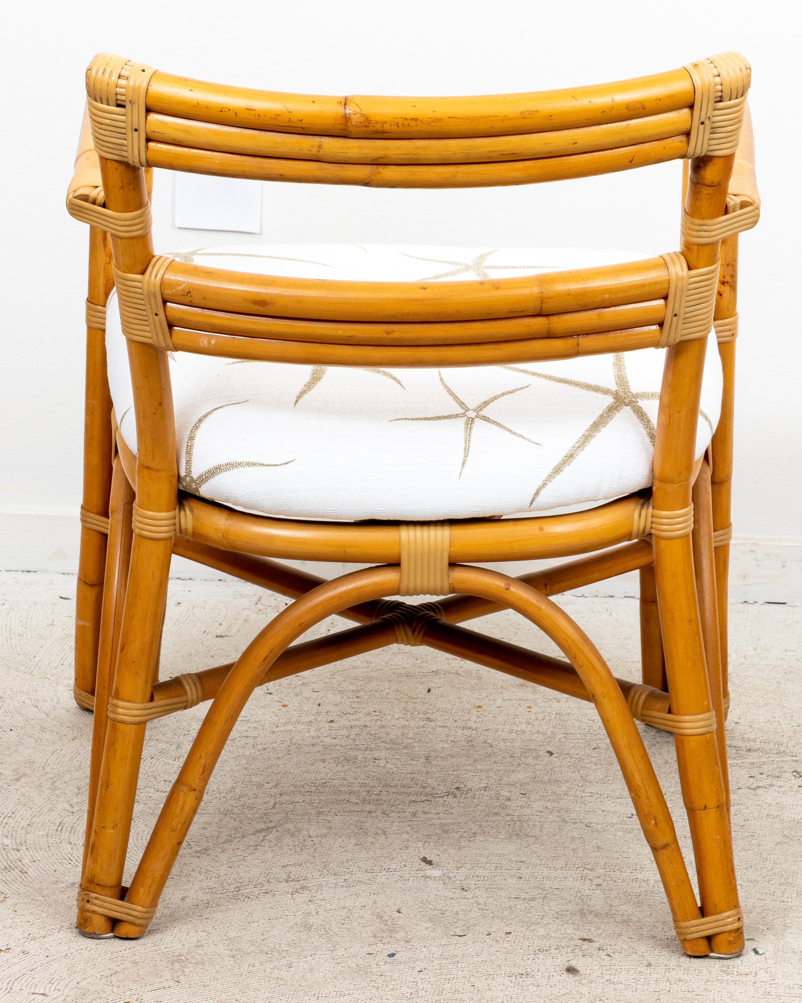 Frankl Style Bamboo Rattan Arm Chair For Sale 1