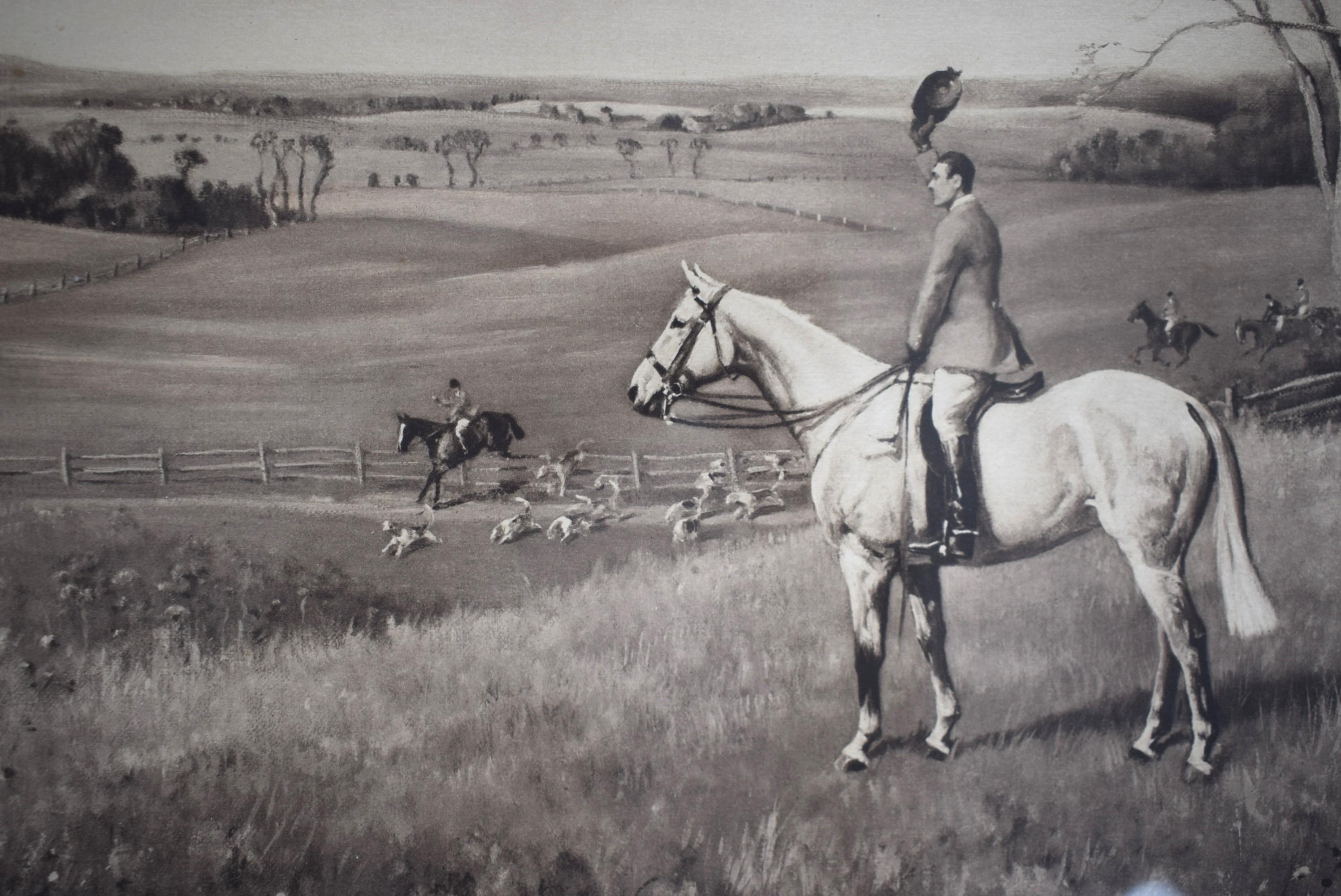 Tally-Ho: Foxhunting In America 1943 Lithograph by Franklin B. Voss (SIGNED) For Sale 4