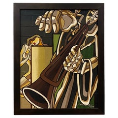 Franklin Cassierra Oil on Canvas Painting Jazz Musician