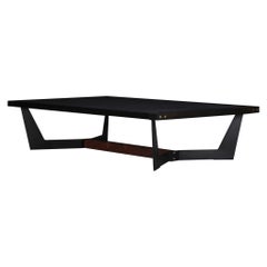 FRANKLIN Coffee Table XL by AMBROZIA, Solid Ebonized Oak & Blackened Steel