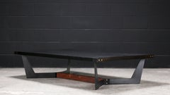 FRANKLIN Coffee Table XL by AMBROZIA, Solid Ebonized Oak & Blackened Steel