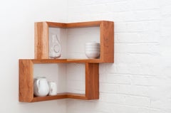 Franklin Solid Wood Corner Shelf, Cherry