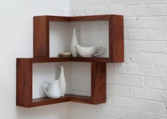 Franklin Solid Wood Corner Shelf, Walnut