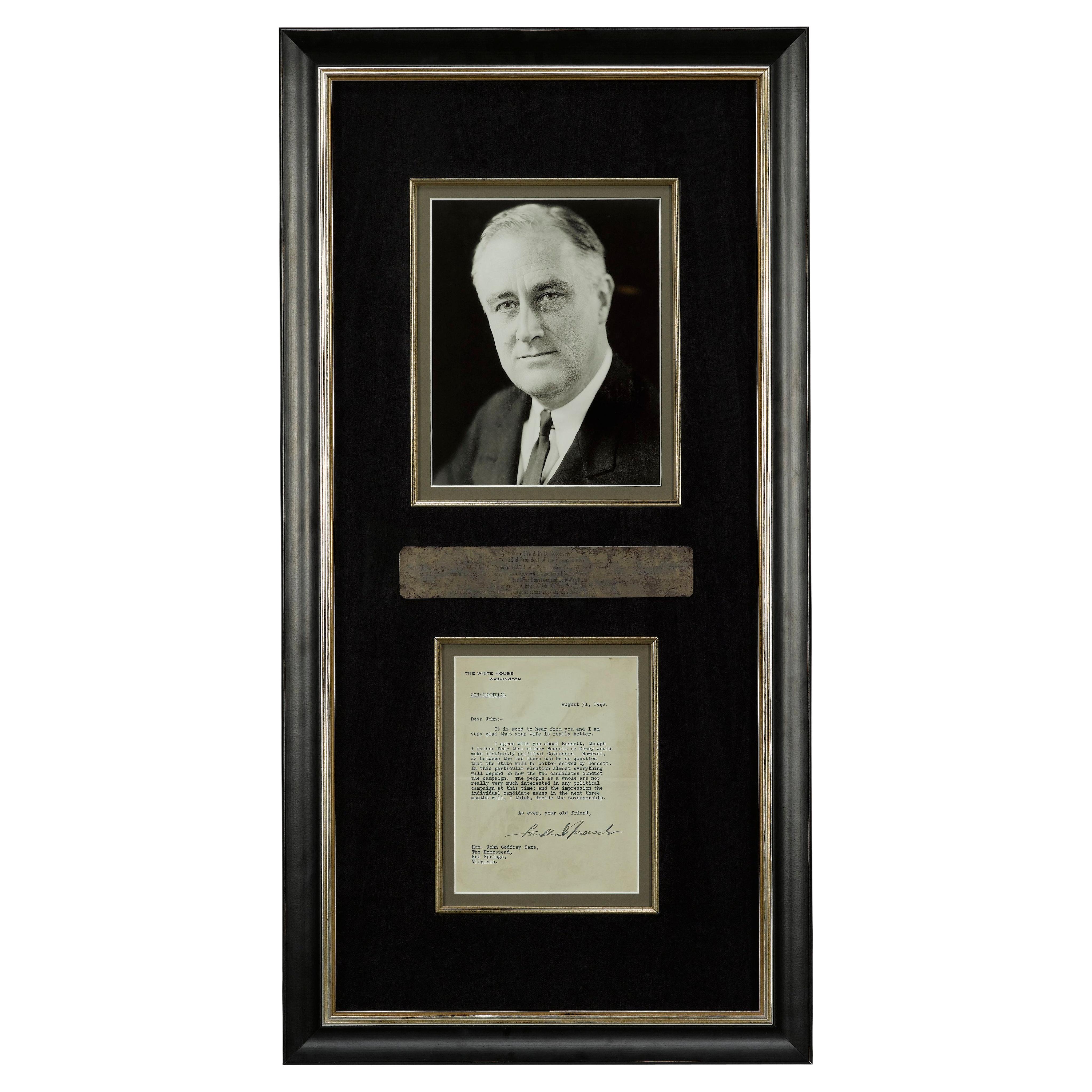 Franklin D. Roosevelt Signed Letter, 1942