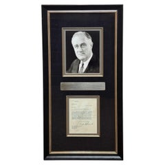 Lettre signée encadrée de Franklin D. Roosevelt au sénateur de New York John Godfrey, 1942