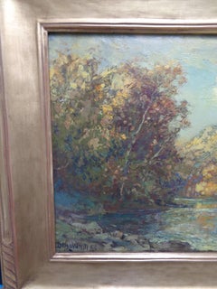 Autumn Landscape Stream Franklin Dehaven, NA Oil Painting Salmagundi Artist
