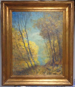 Franklin DeHaven, NA Peinture à l'huile Artistics Salmagundi Ferme avec grange Journée ensoleillée