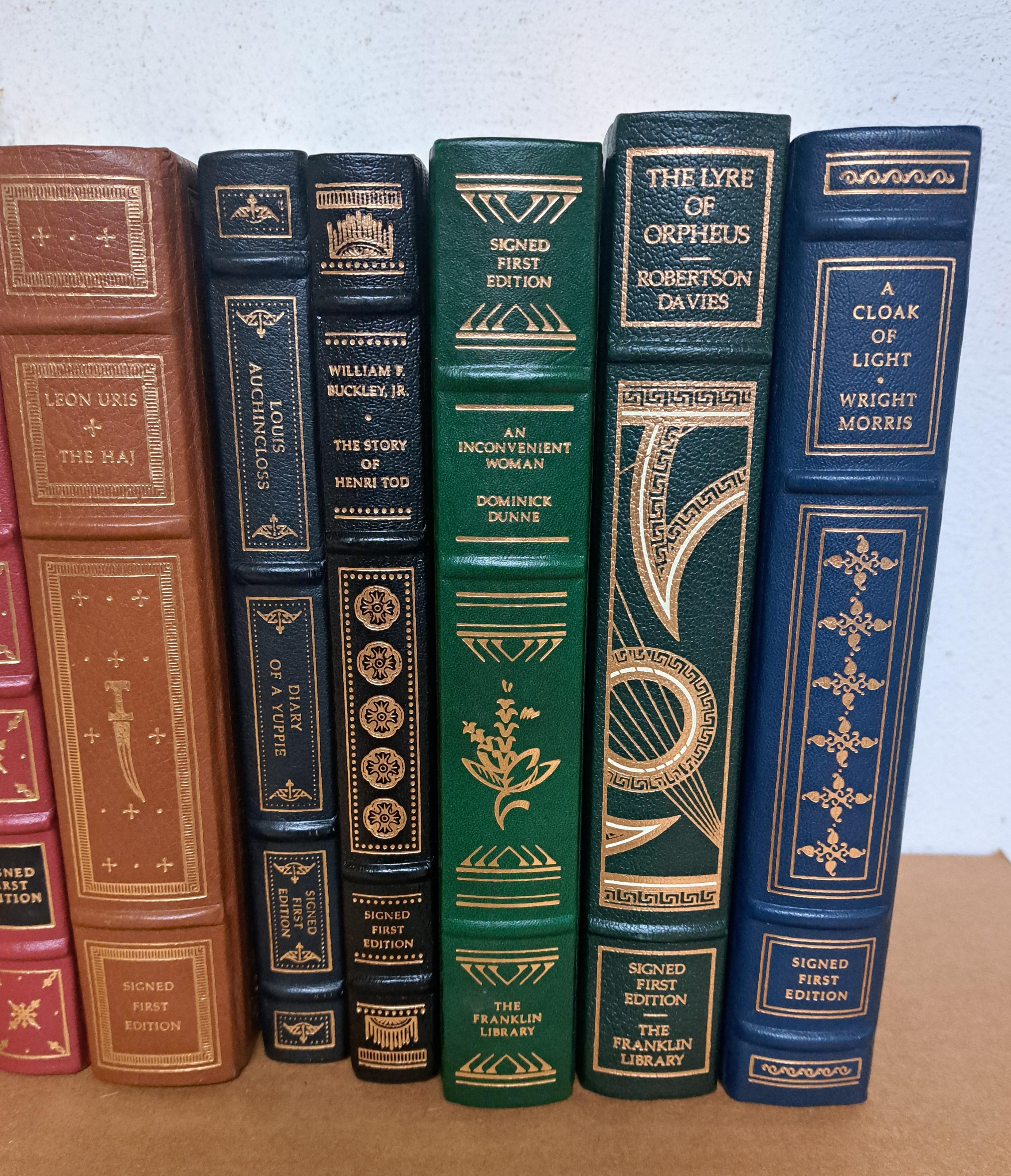 Classico americano Franklin Library Signed First Editions Set of Nine in vendita
