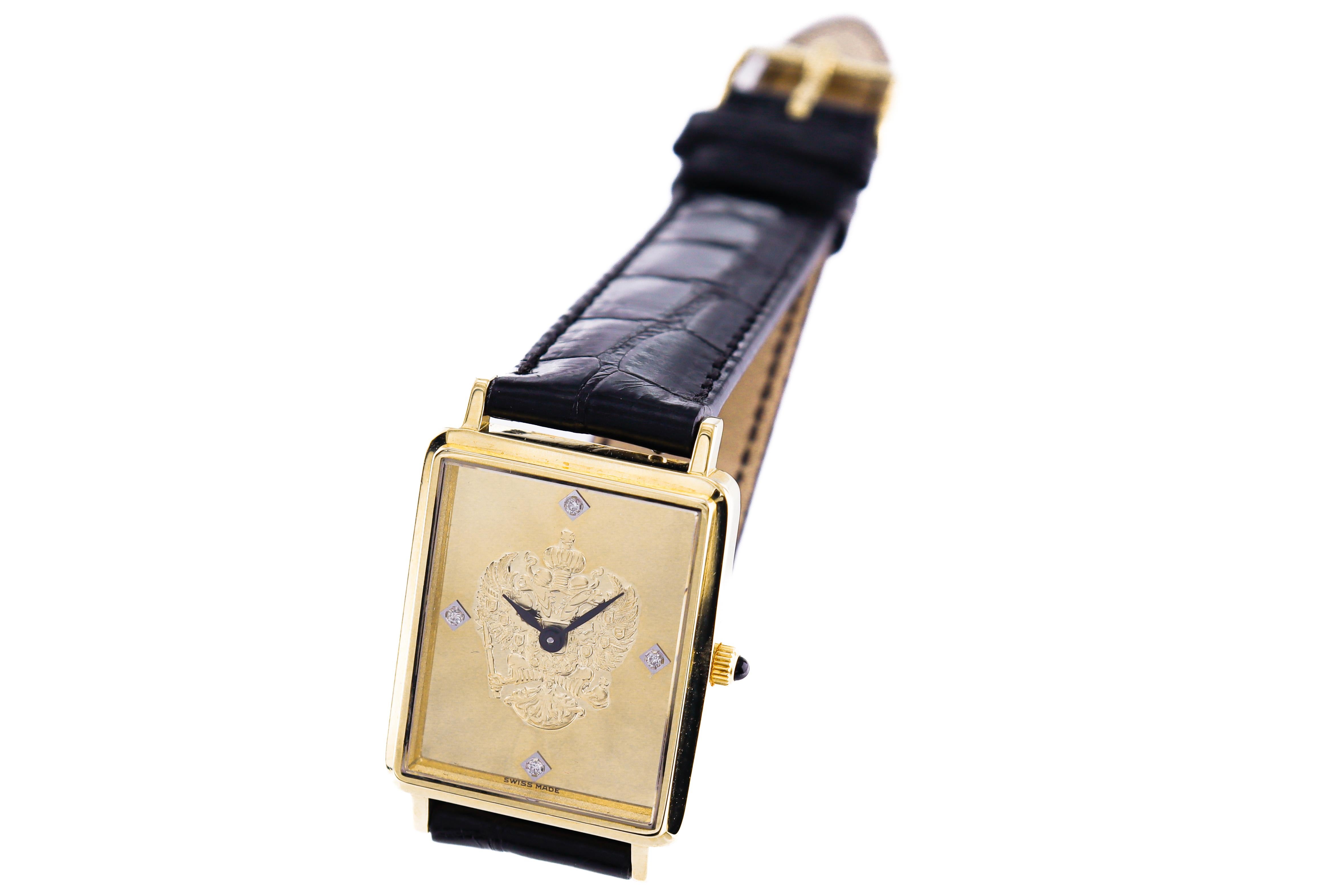 Franklin MInt Commemorative or 18 Karat Yellow Gold Men's Wrist Watch 1