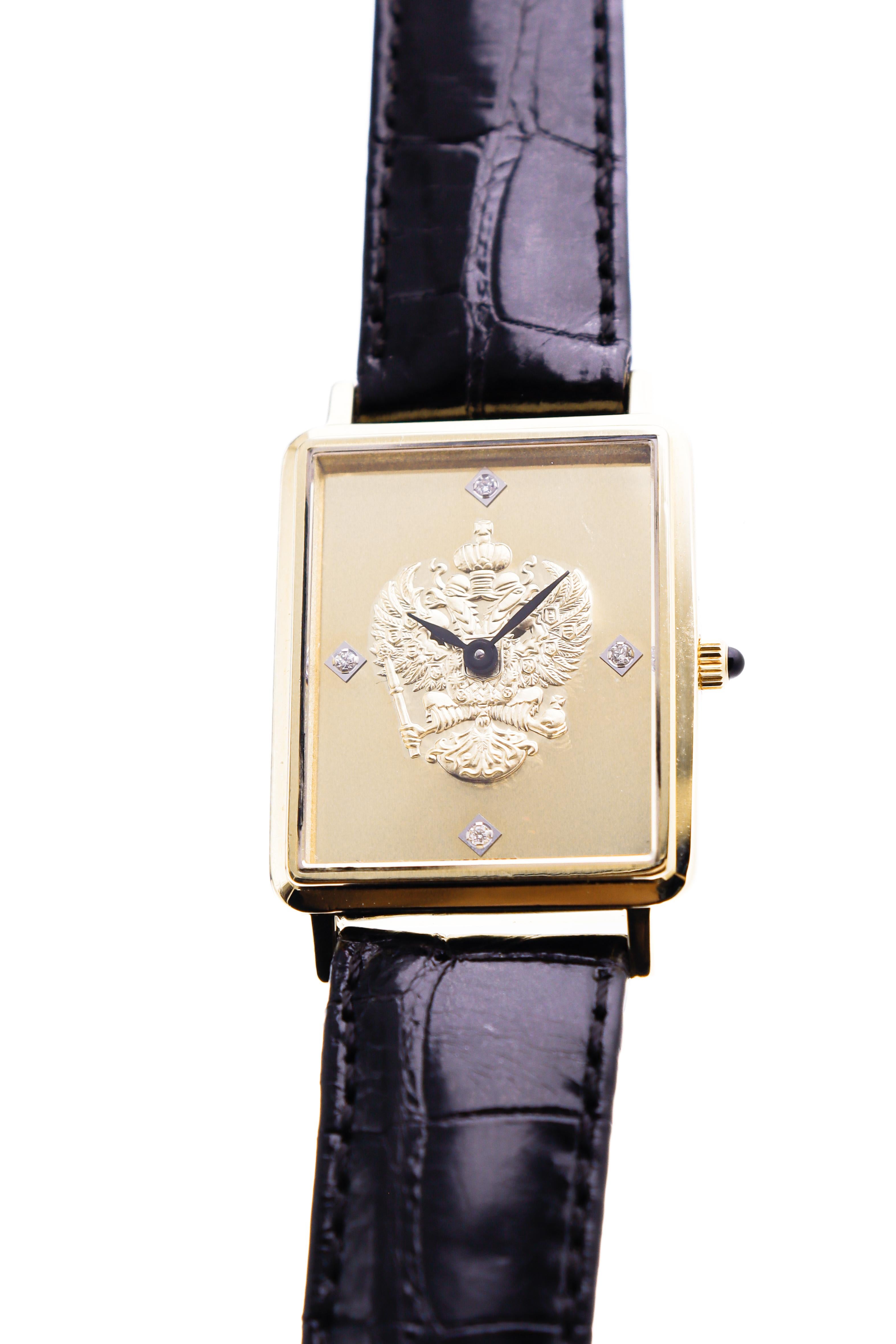 Franklin MInt Commemorative or 18 Karat Yellow Gold Men's Wrist Watch For Sale 2