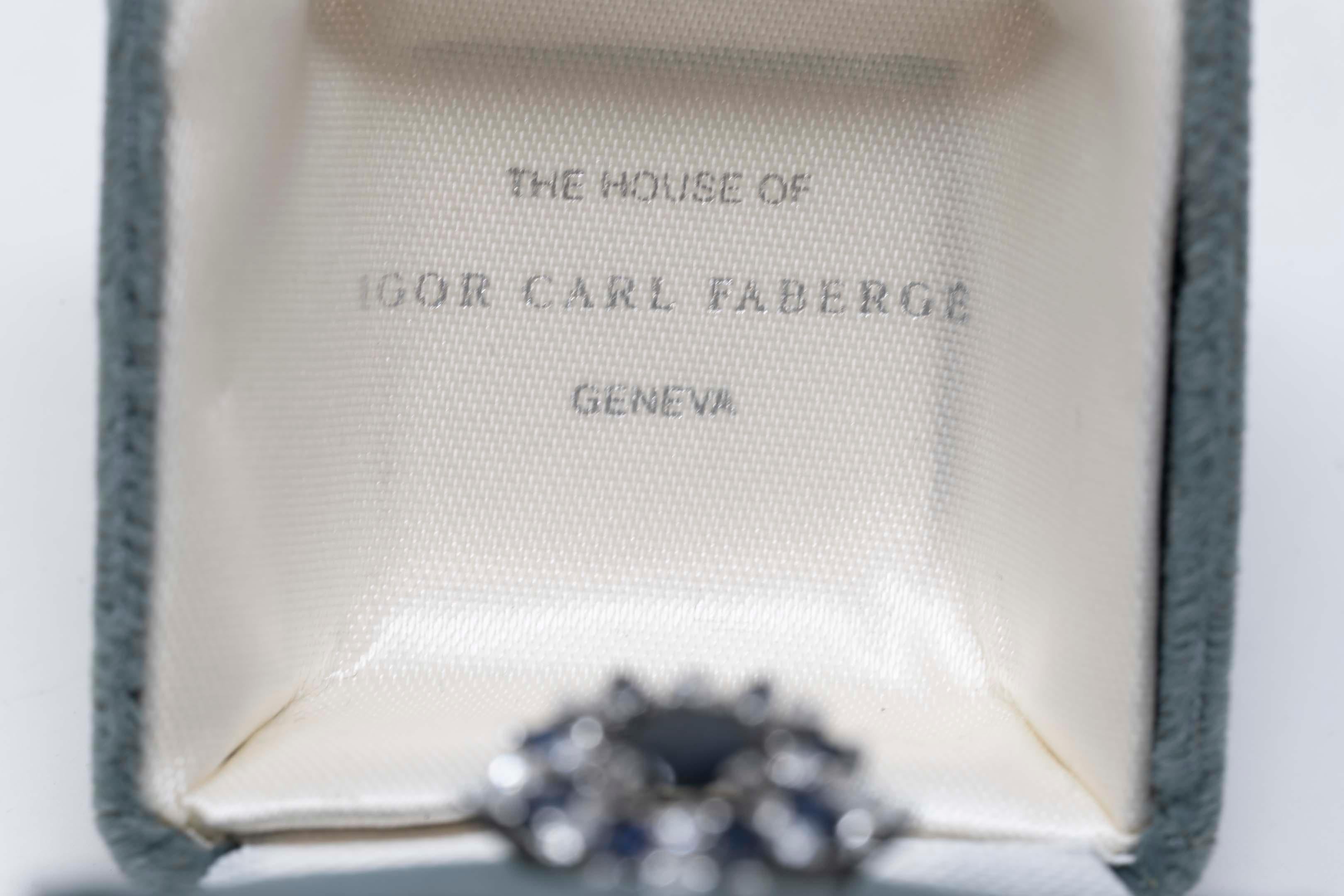 Franklin Mint for Igor Carl Faberge 18 K Diamond Sapphire Ladies Ring In Good Condition For Sale In Montreal, QC