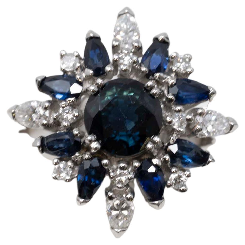 Franklin Mint for Igor Carl Faberge 18 K Diamond Sapphire Ladies Ring