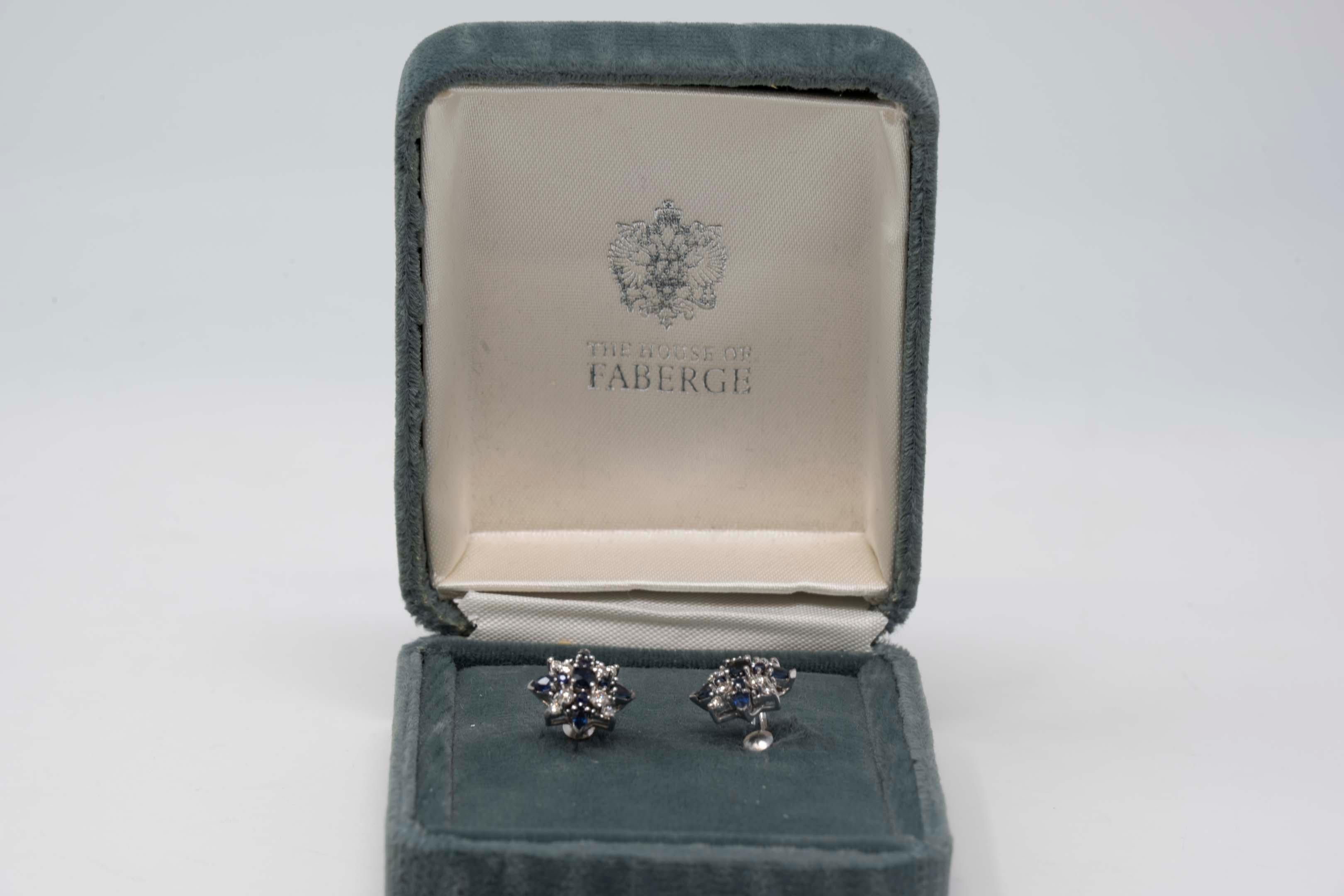 Franklin Mint for Igor Carl Faberge 18k Screw Back Earrings In Good Condition For Sale In Montreal, QC