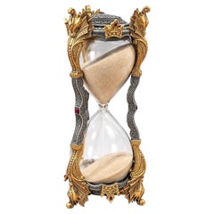 Franklin Mint Merlin’s Crystal Hourglass with Gilt Dragons, circa 1993