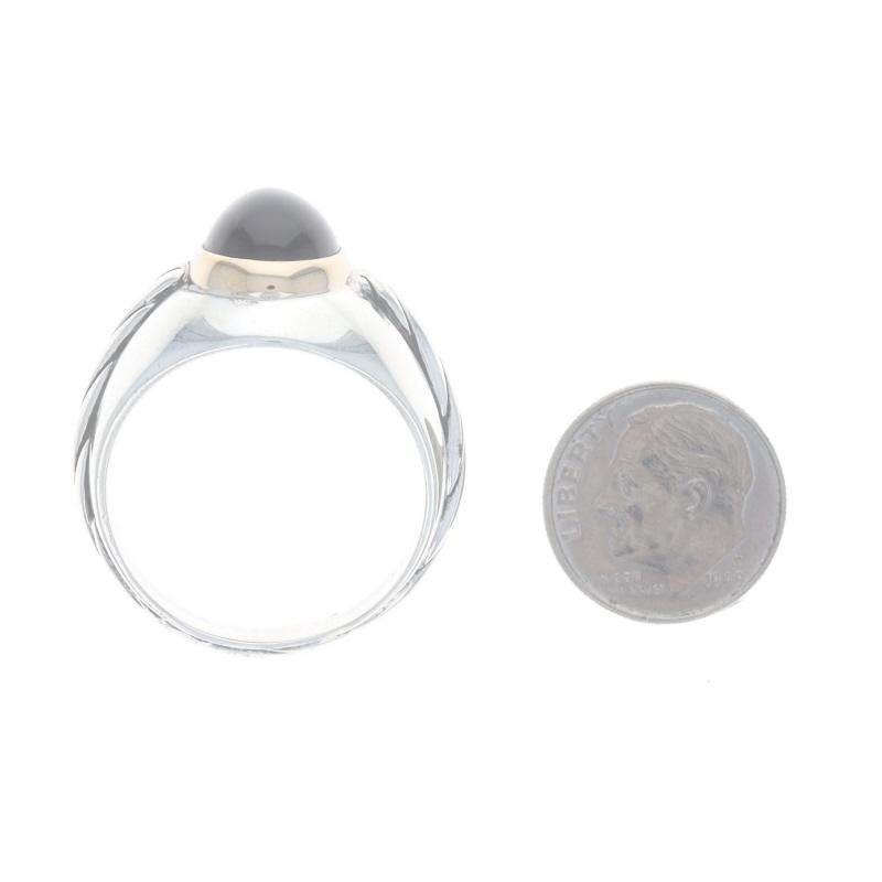 Franklin Mint Onyx Herrenring - Sterling 925 Gelbgold 14k Cab Solitär Seil 1