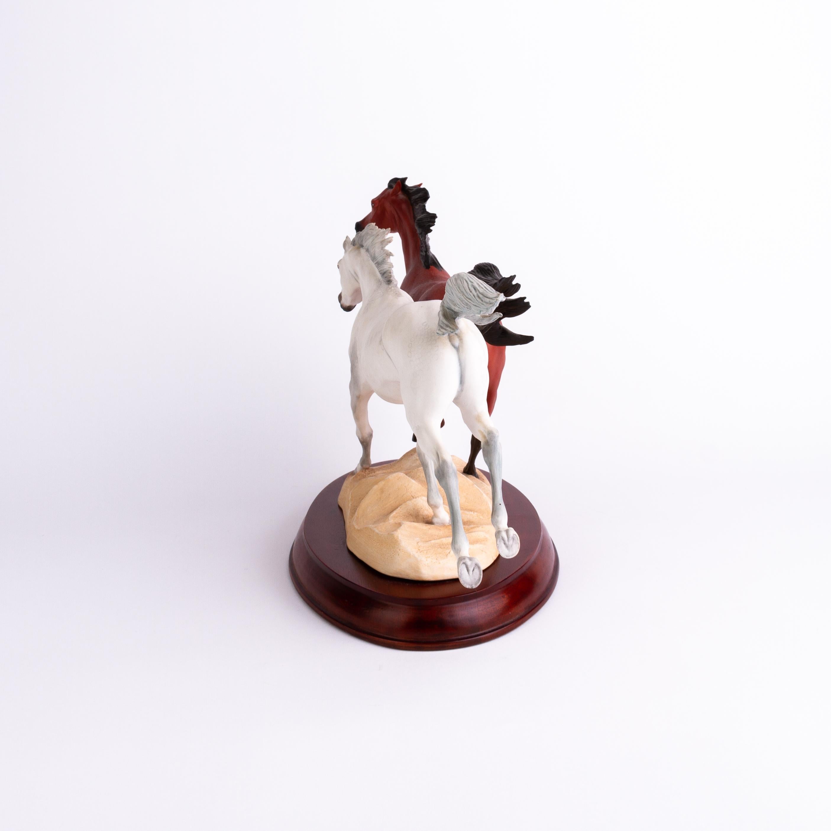 Franklin Mint Porzellan Pferde-Skulpturgruppe (20. Jahrhundert)
