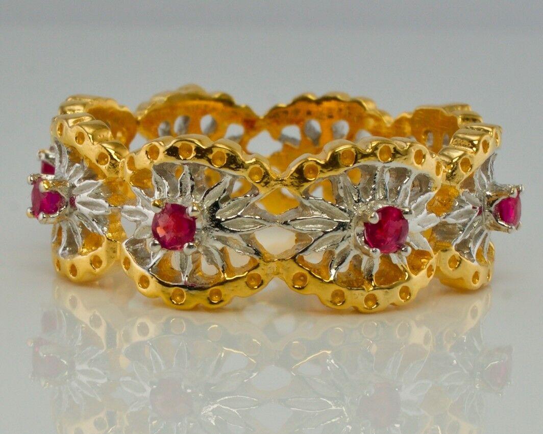 Anello di eternità con rubino Franklin MInt in oro 14K Misura 10.5 In condizioni buone in vendita a East Brunswick, NJ