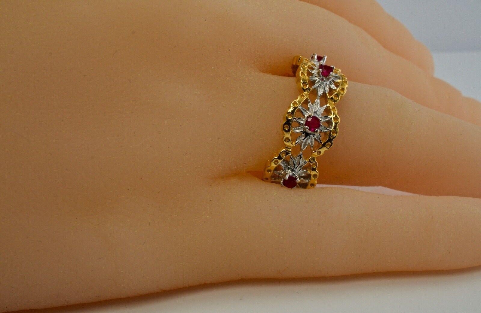Anello di eternità con rubino Franklin MInt in oro 14K Misura 10.5 in vendita 1