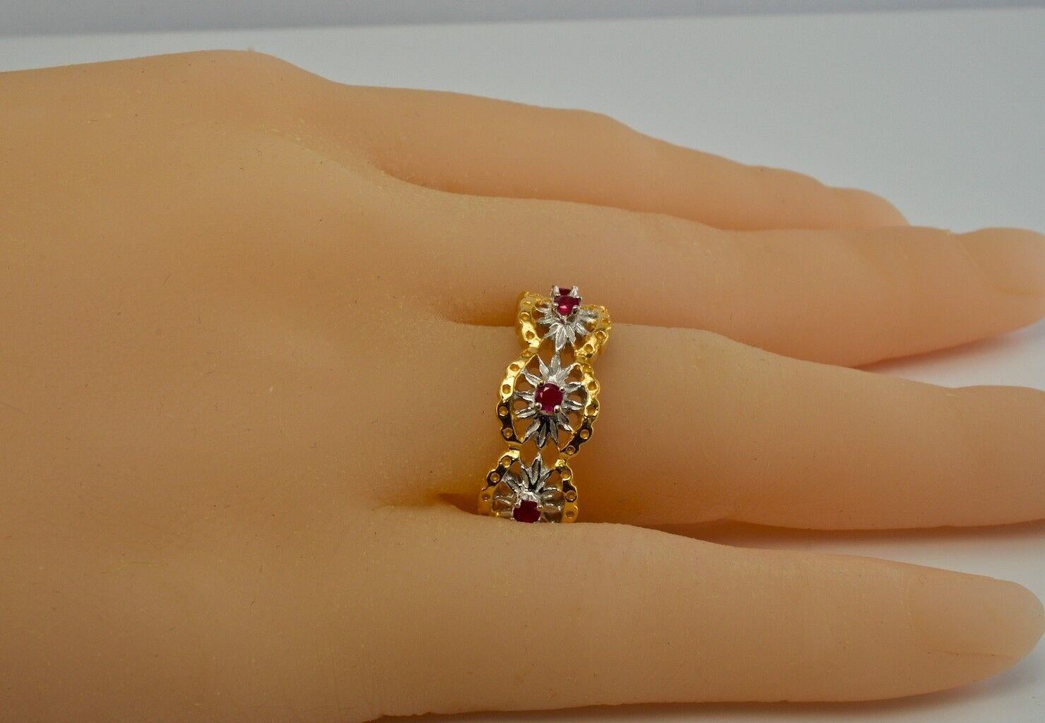 Anello di eternità con rubino Franklin MInt in oro 14K Misura 10.5 in vendita 3