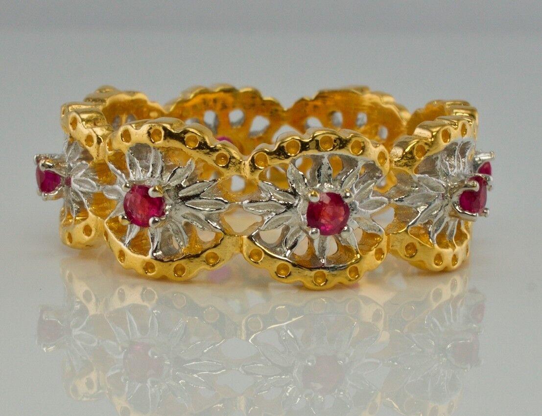 Anello di eternità con rubino Franklin MInt in oro 14K Misura 10.5 in vendita 4