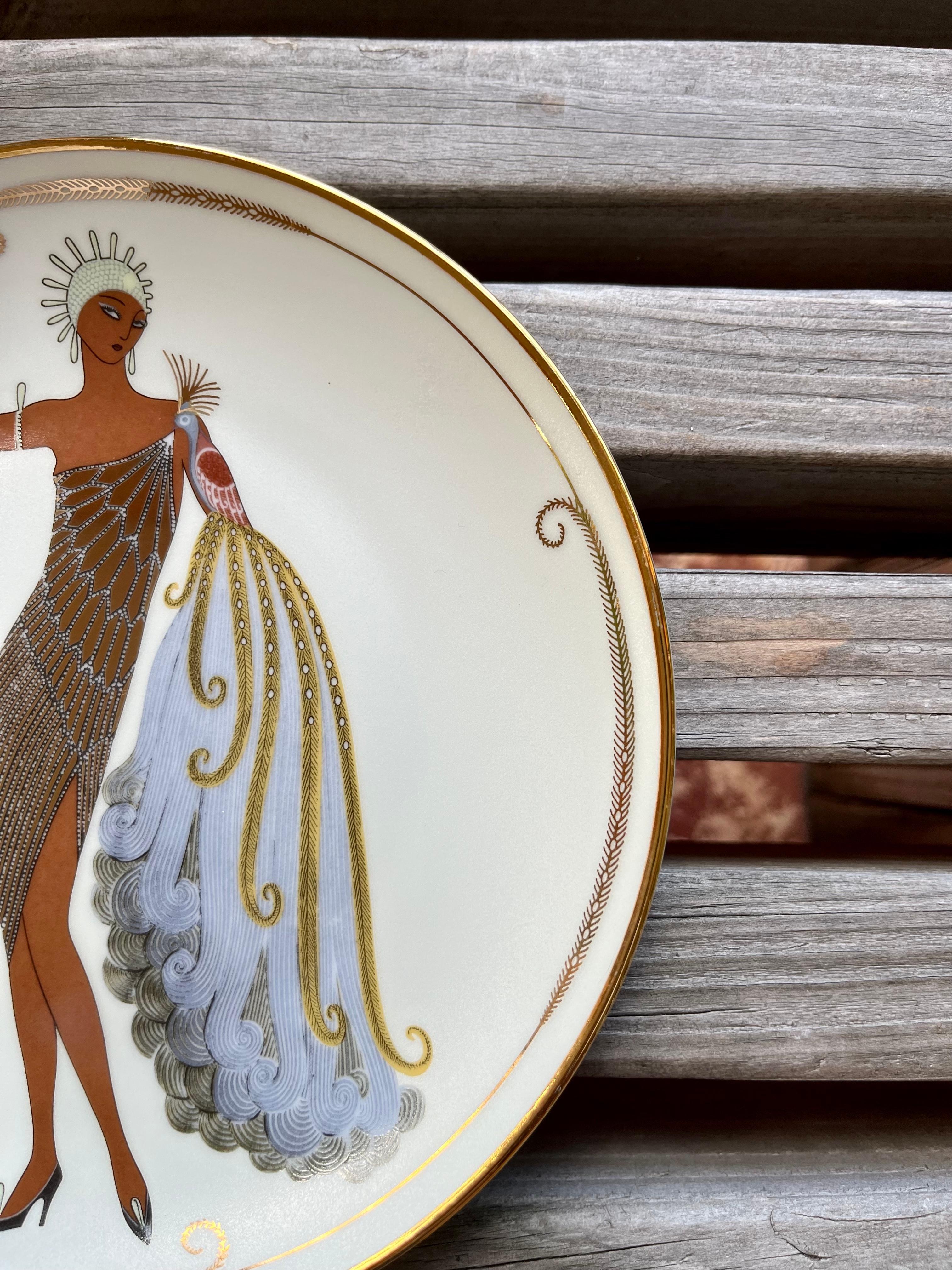 Late 20th Century Franklin Mint The House of Erte Porcelain Plate 