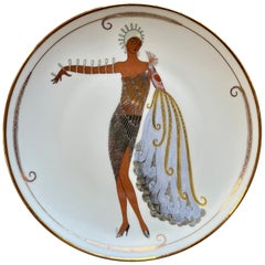 Franklin Mint The House of Erte Porcelain Plate "Diva II". Circa 1990s