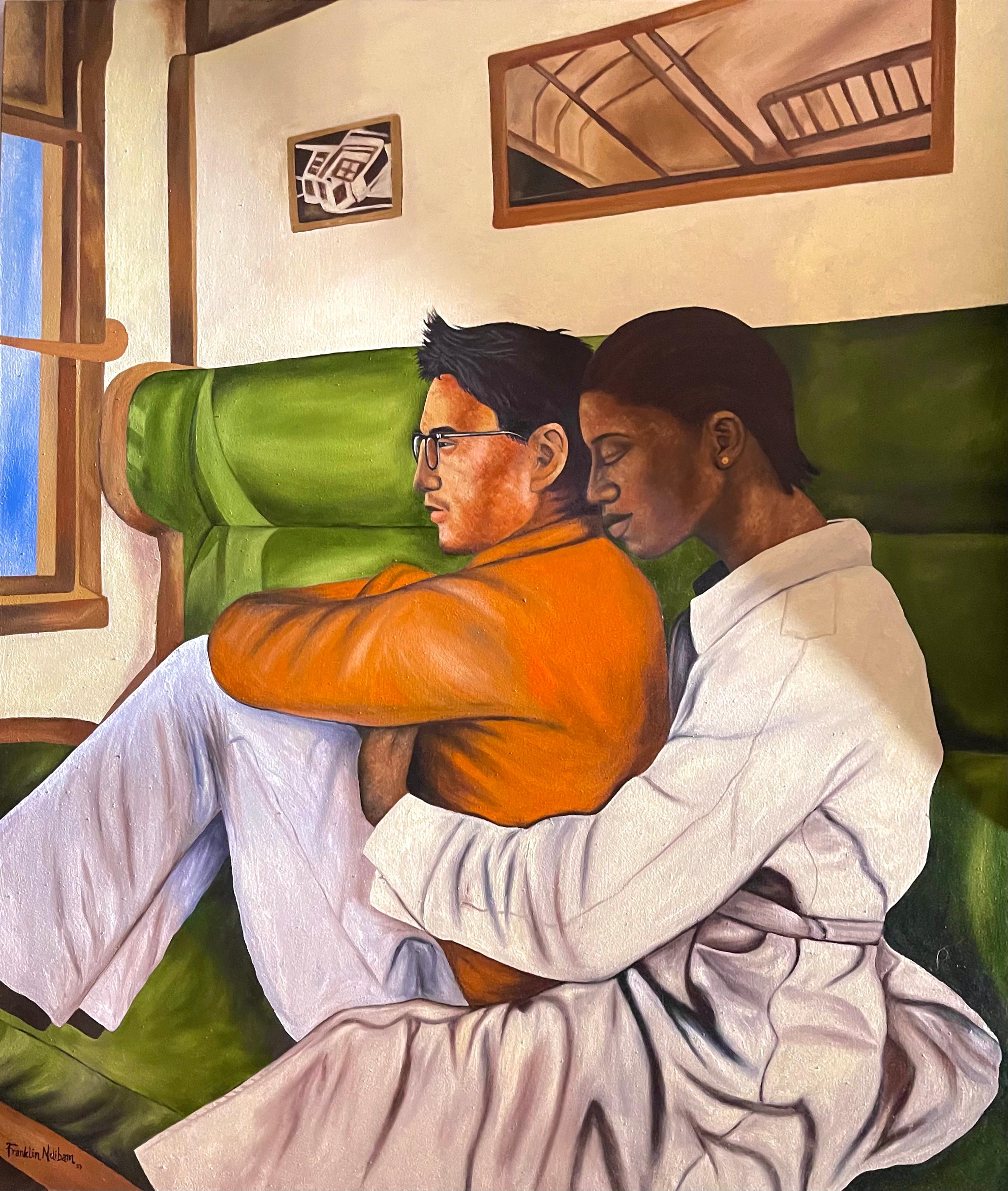 Franklin Ndibam Figurative Painting – Alter Ego
