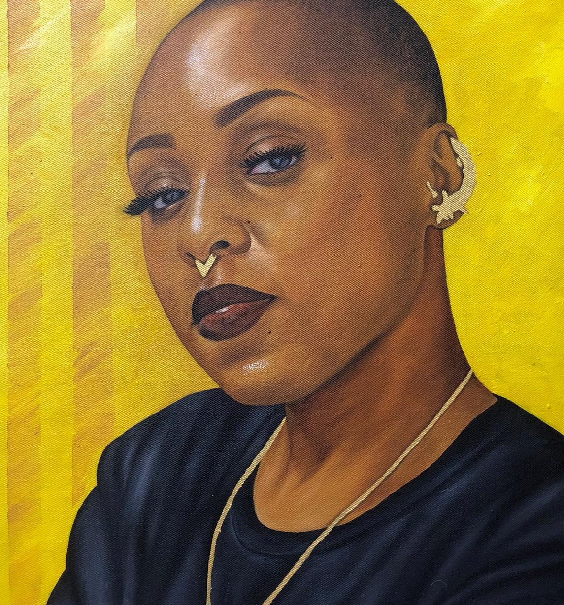 I Am Not My Hair 1 - 21e siècle, Contemporain, Portrait figuratif, Femmes en vente 2