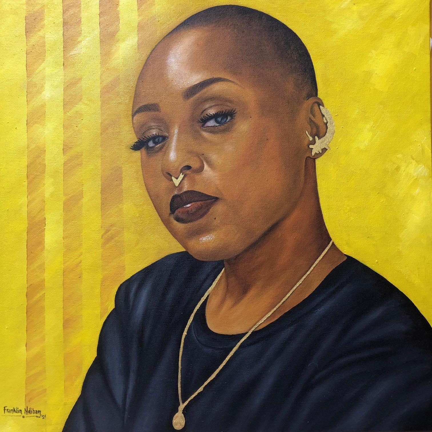 I Am Not My Hair 1 - 21e siècle, Contemporain, Portrait figuratif, Femmes