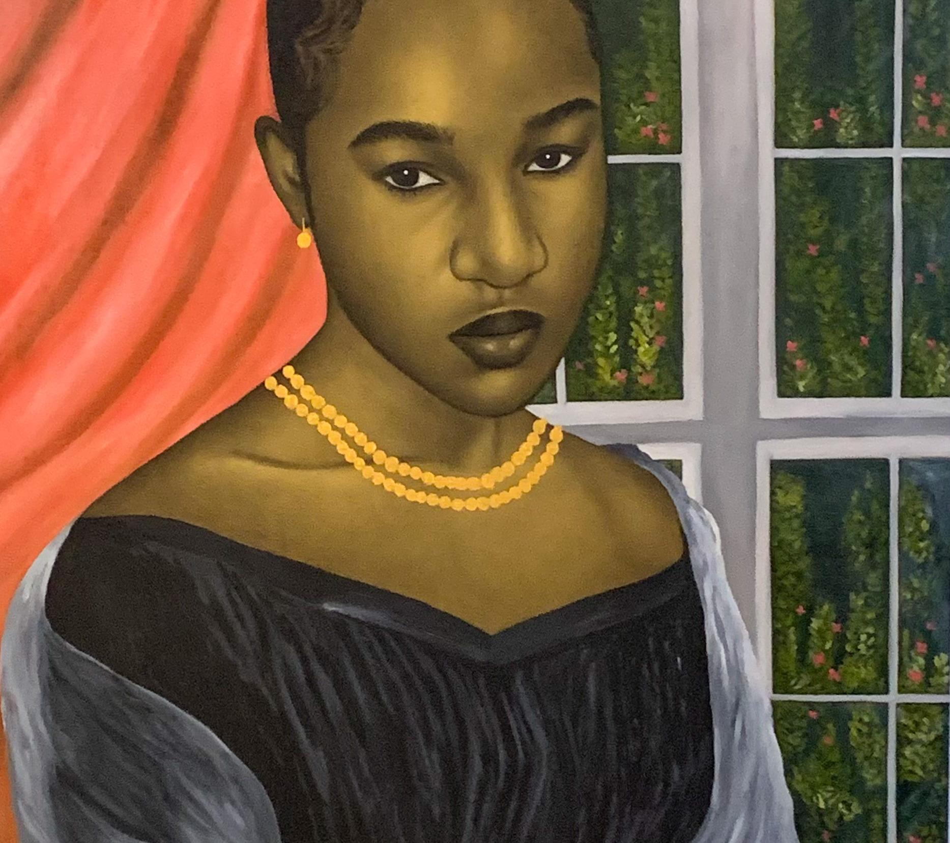 Monica - Contemporary Painting by Franklin Ndibam
